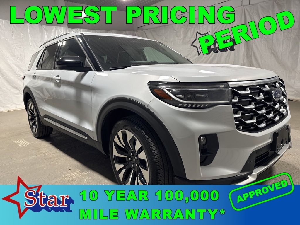 Oxford White 2025 Ford Explorer Platinum AWD SUV / Crossover All-Wheel Drive Automatic