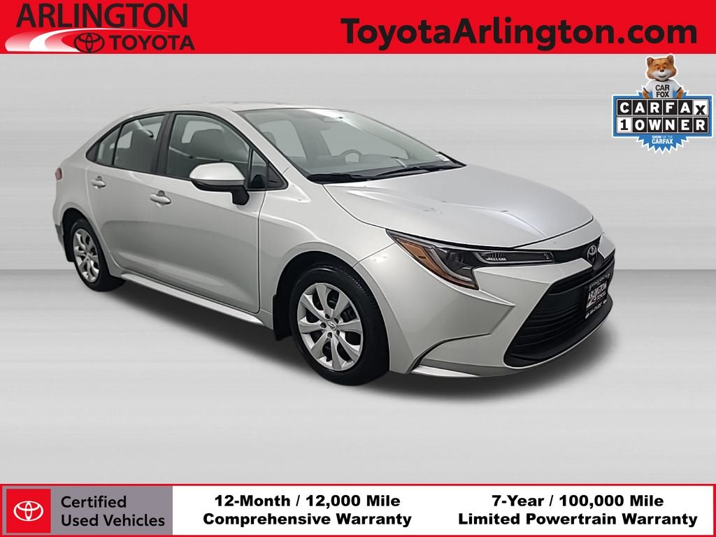 Classic Silver Metallic 2024 Toyota Corolla LE FWD Sedan Front-Wheel Drive Continuously Variable Transmission