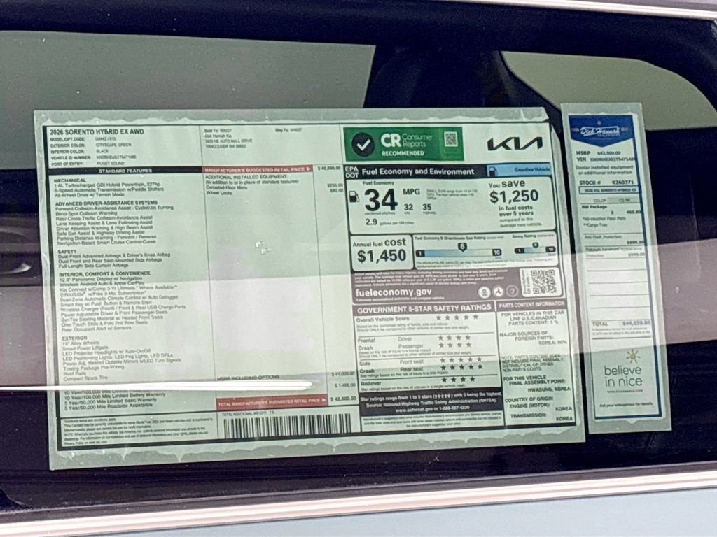 2026 Kia Sorento Hybrid EX