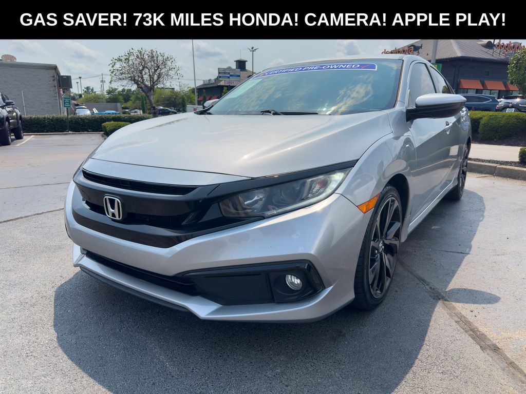 Silver 2020 Honda Civic Sedan Front-Wheel Drive Continuously Variable Transmission