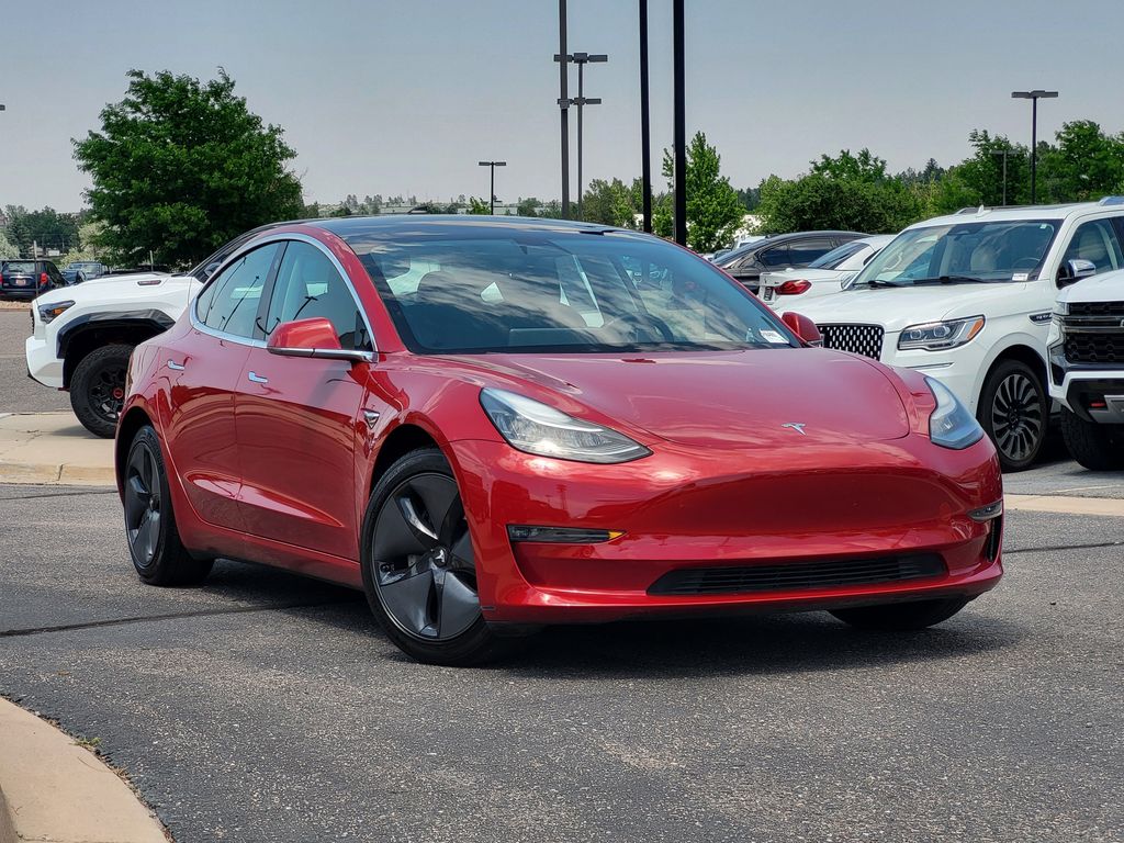 Red Multi-Coat 2018 Tesla Model 3 Sedan All-Wheel Drive Automatic