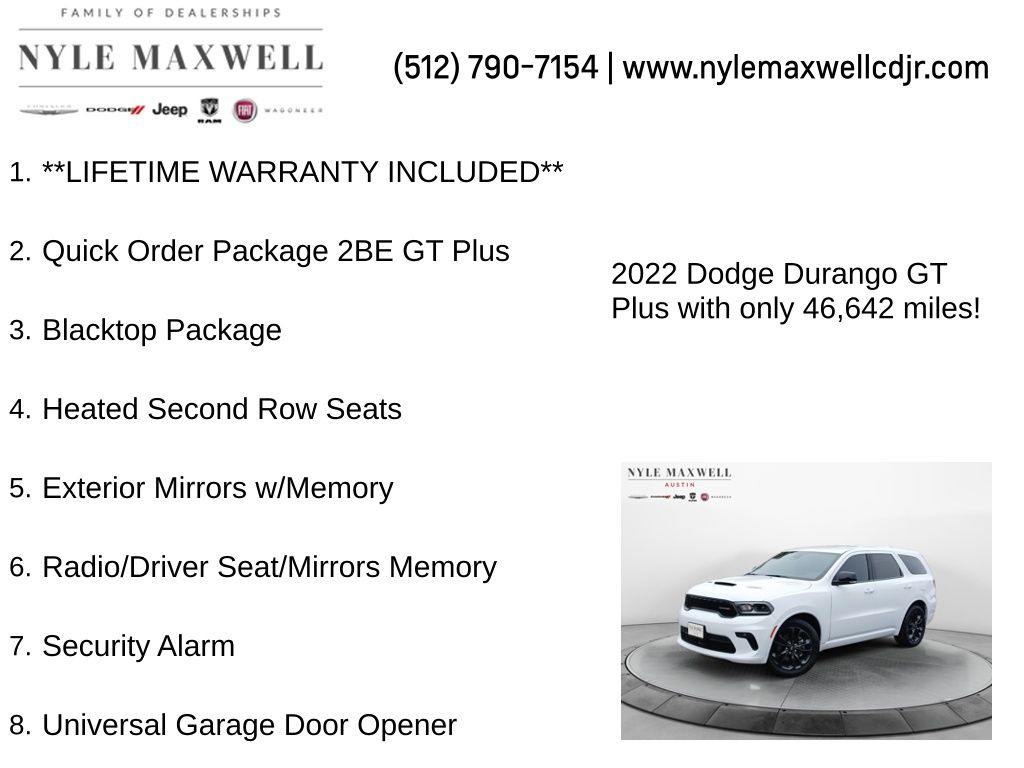 Used Car 2022 Dodge Durango  Gt Plus For Sale Under $30,000 In Austin, Texas