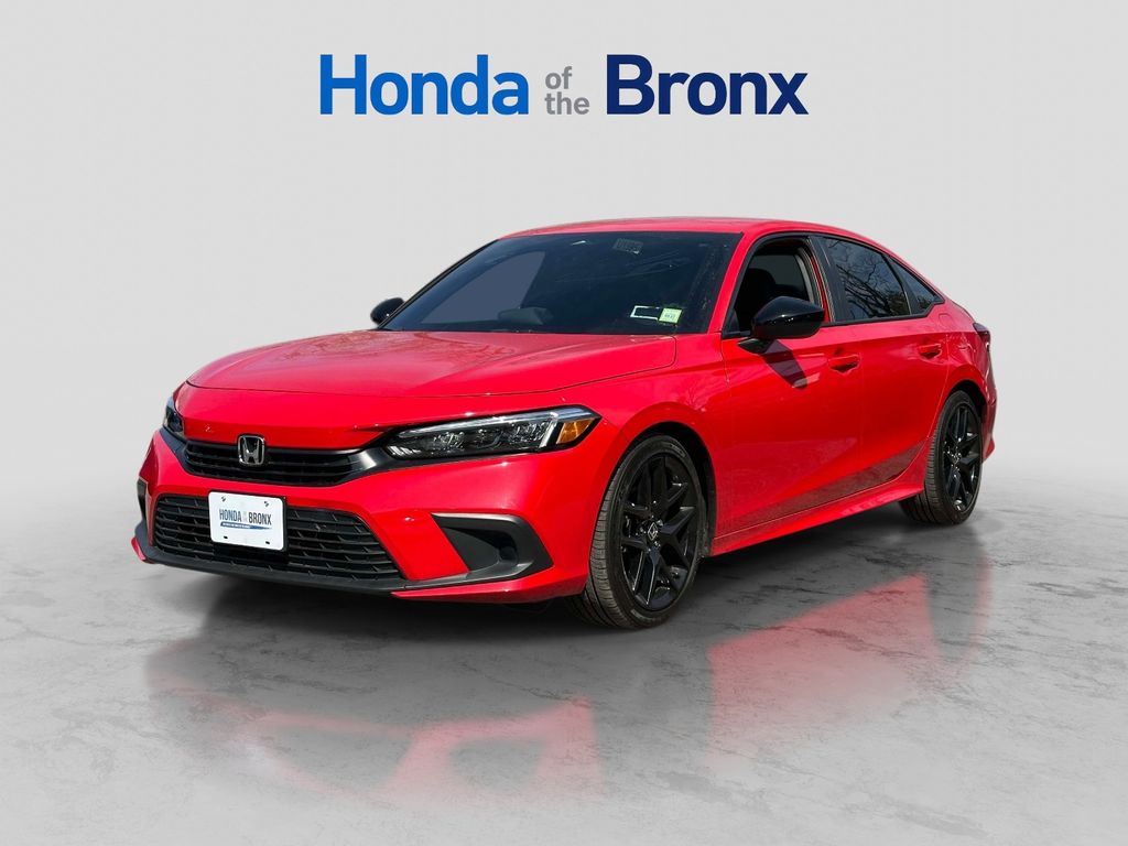 Rallye Red 2024 Honda Civic Sport FWD Sedan Front-Wheel Drive Continuously Variable Transmission