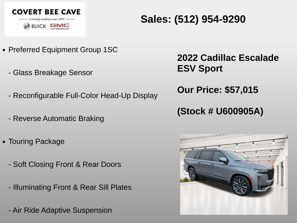Used Car 2022 Cadillac Escalade Esv  Sport For Sale Under $60,000 In Austin, Texas
