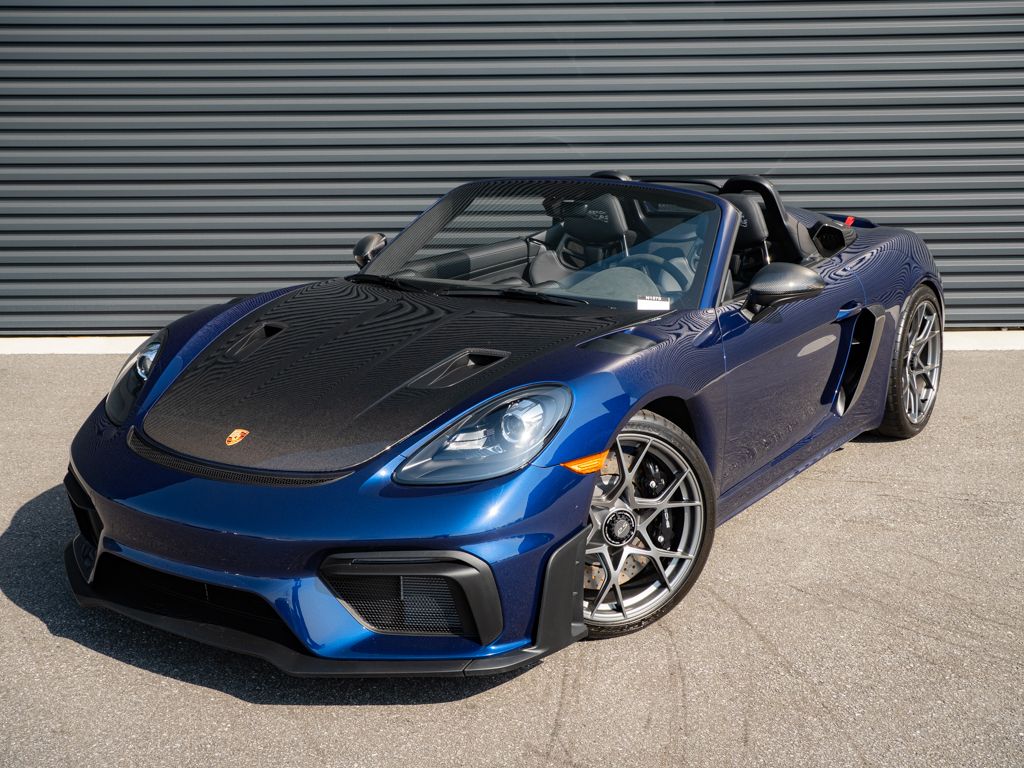Gentian Blue Metallic 2025 Porsche 718 Boxster Spyder RS RWD Convertible Rear-Wheel Drive 7-Speed Automatic