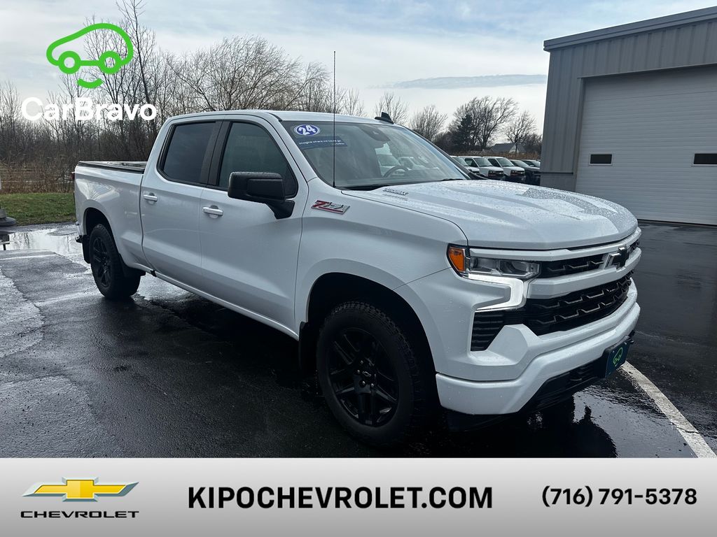 Summit White 2024 Chevrolet Silverado 1500 RST Crew Cab 4WD Pickup Truck Four-Wheel Drive Automatic
