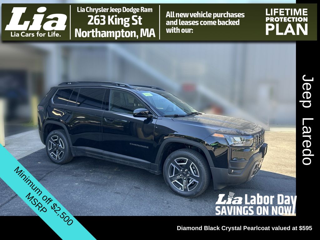 Diamond Black Crystal Pearlcoat 2026 Jeep Cherokee SUV / Crossover Four-Wheel Drive Continuously Variable Transmission