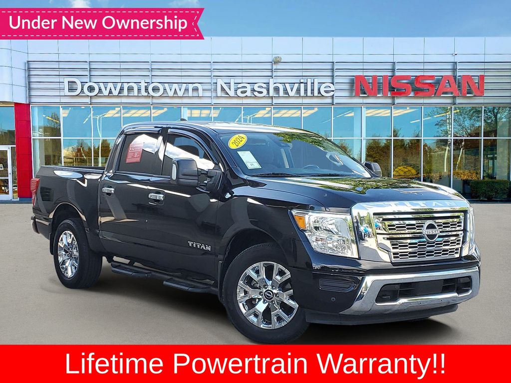 Super Black 2024 Nissan Titan Pickup Truck Four-Wheel Drive 9-Speed Automatic