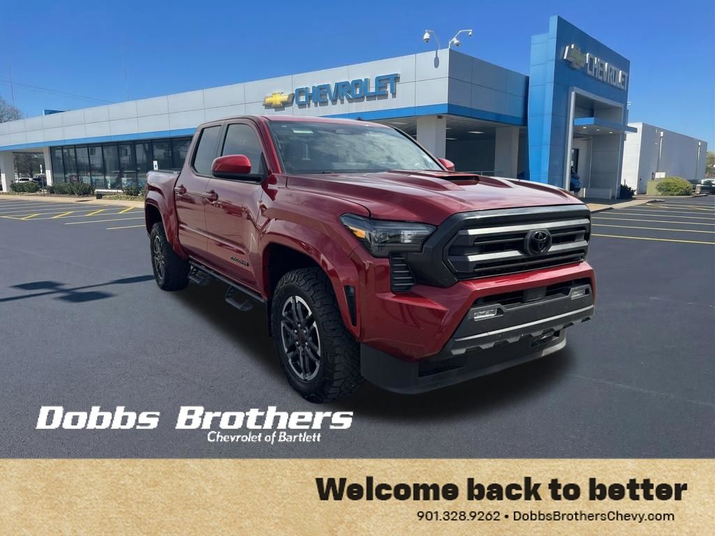 Black 2024 Toyota Tacoma TRD Sport Double Cab 4WD Pickup Truck Four-Wheel Drive 8-Speed Automatic