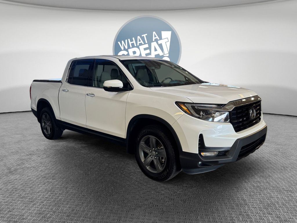 Platinum White Pearl 2022 Honda Ridgeline Pickup Truck All-Wheel Drive 9-Speed Automatic