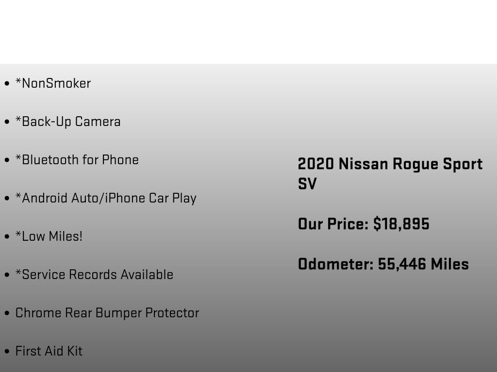 2020 Nissan Rogue Sport SV White at Subaru and VW of Moon Township