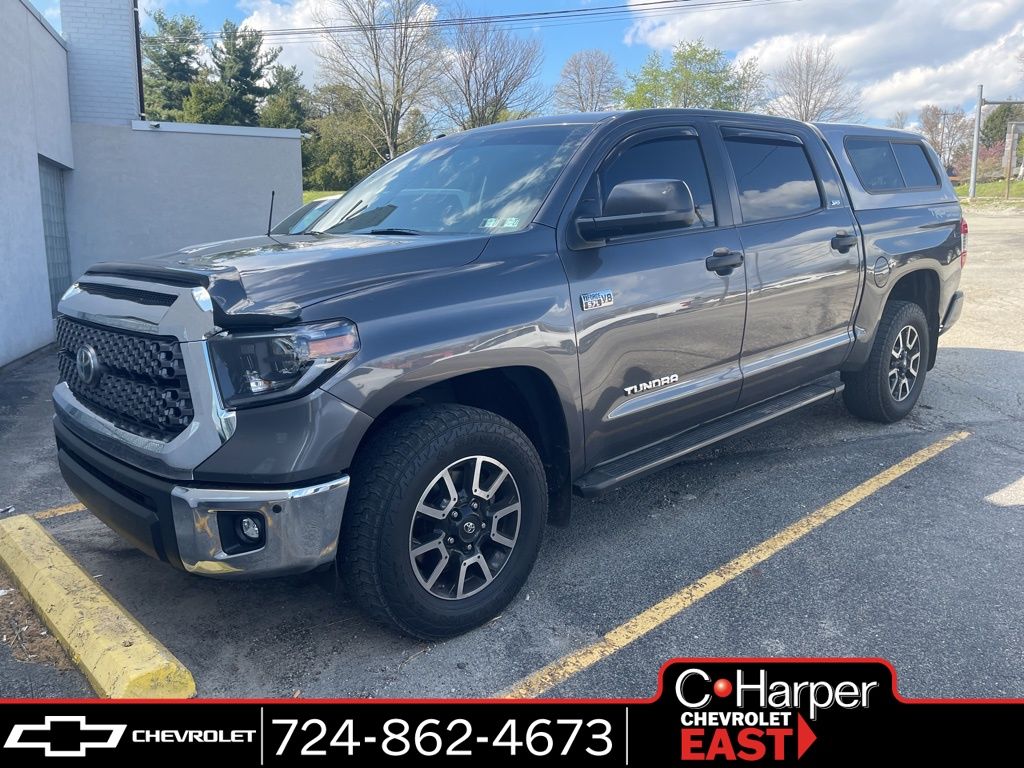 Cement Gray 2019 Toyota Tundra SR5 CrewMax 5.7L 4WD Pickup Truck Four-Wheel Drive 6-Speed Automatic