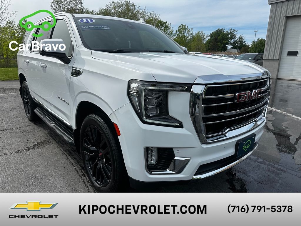 Summit White 2021 GMC Yukon SLT 4WD SUV / Crossover Four-Wheel Drive