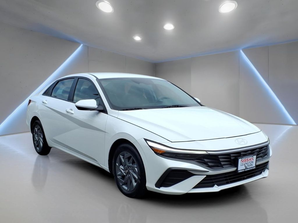 White 2024 Hyundai Elantra Sedan Front-Wheel Drive Continuously Variable Transmission