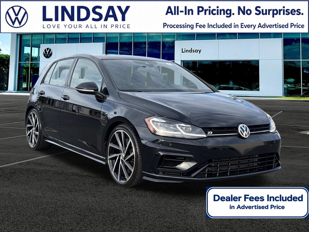 Deep Black Pearl 2019 Volkswagen Golf R Hatchback All-Wheel Drive 7-Speed Dual Clutch