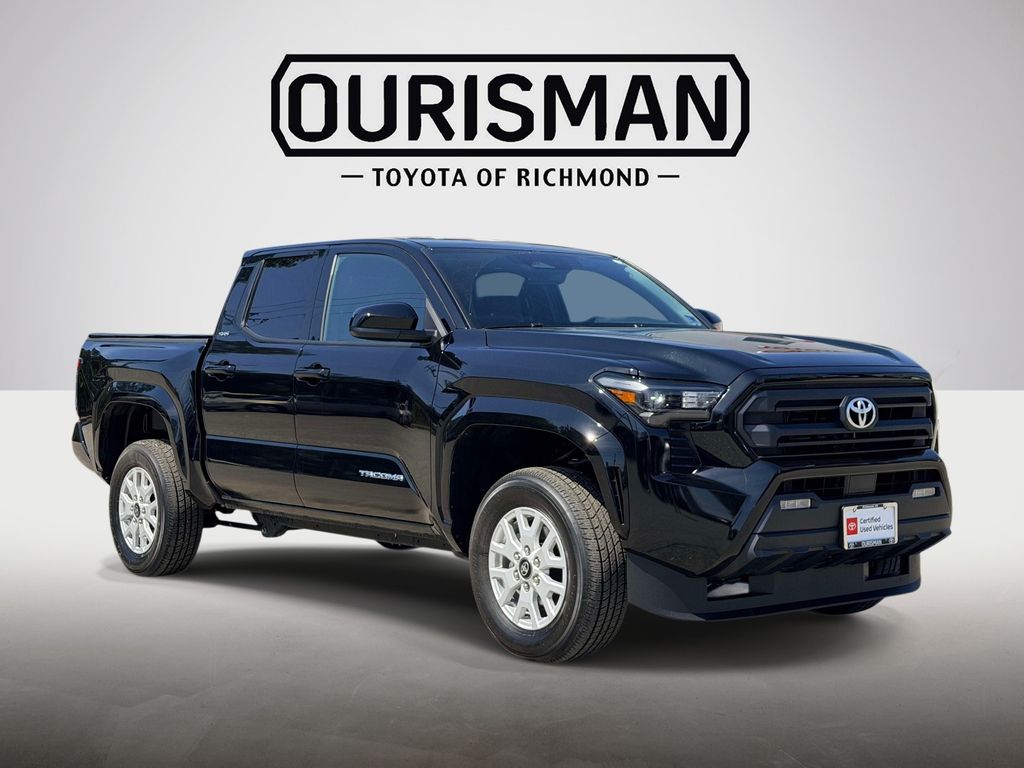 Black 2025 Toyota Tacoma SR5 Double Cab 4WD Pickup Truck Four-Wheel Drive 8-Speed Automatic
