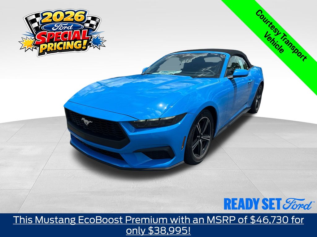 Grabber Blue Metallic 2025 Ford Mustang EcoBoost Premium Convertible RWD Convertible Rear-Wheel Drive Automatic