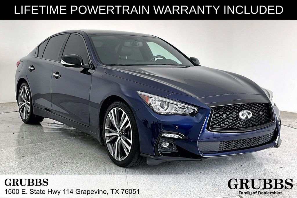 Grand Blue 2023 INFINITI Q50 Sedan All-Wheel Drive 7-Speed Automatic Overdrive