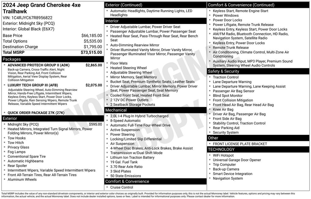 New 2024 Black Jeep Trailhawk 4xe image 6