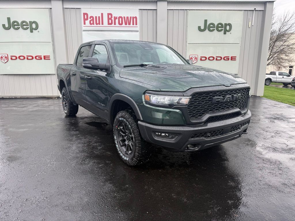 Serrano Green Metallic 2026 RAM 1500 Rebel Crew Cab 4WD Pickup Truck Four-Wheel Drive 8-Speed Automatic