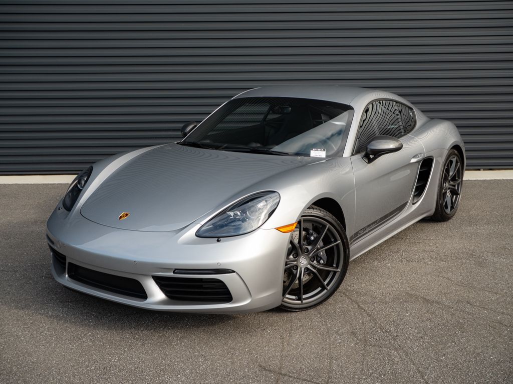 Silver 2023 Porsche 718 Cayman T RWD Coupe Rear-Wheel Drive