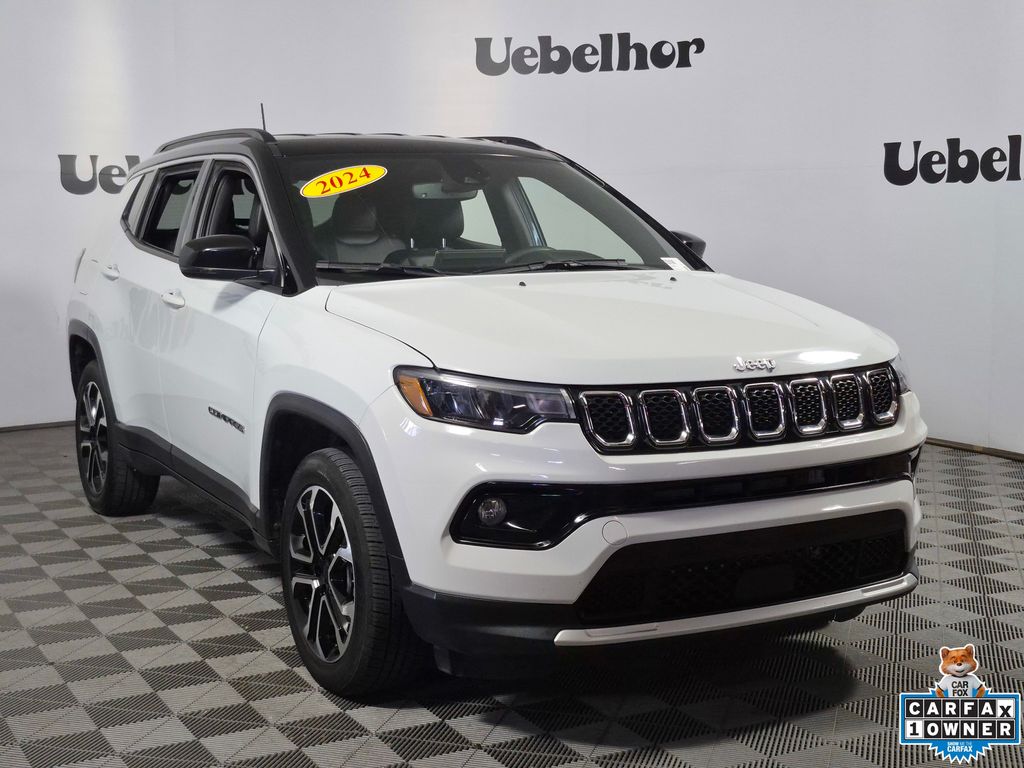 Bright White Clearcoat 2024 Jeep Compass SUV / Crossover Four-Wheel Drive 8-Speed Automatic