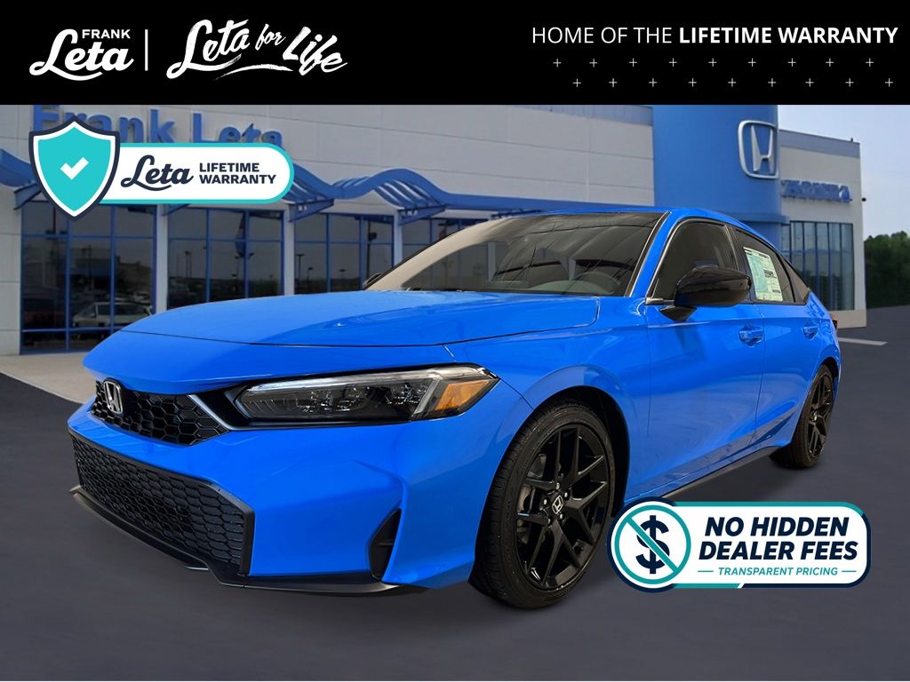 Blue Pearl 2026 Honda Civic Hatchback Hatchback Front-Wheel Drive Continuously Variable Transmission