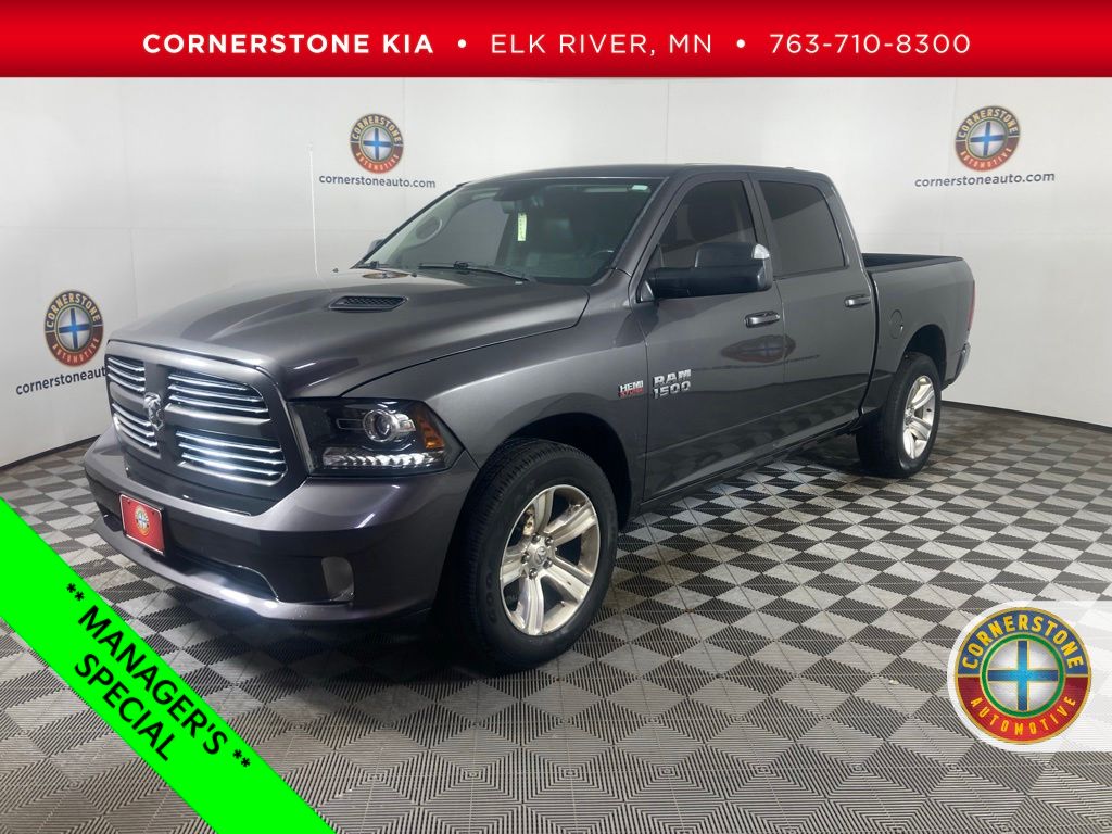 Gray (Granite Crystal Metallic Clearcoat) 2016 RAM 1500 Pickup Truck Four-Wheel Drive 8-Speed Automatic