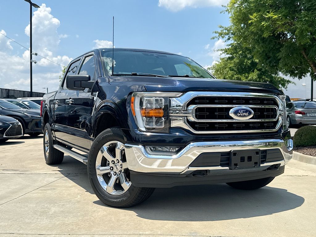 Blue Metallic 2022 Ford F-150 Pickup Truck Four-Wheel Drive 