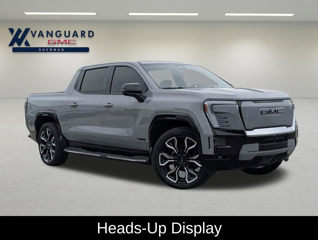 Thunderstorm Gray 2025 GMC Sierra EV Denali Crew Cab (Extended Range) e4WD Pickup Truck All-Wheel Drive 1-Speed Automatic
