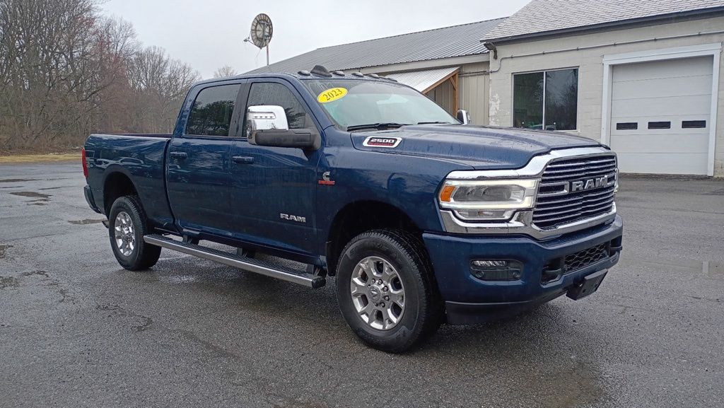 Patriot Blue Pearlcoat 2023 RAM 2500 Laramie Crew Cab 4WD Pickup Truck Four-Wheel Drive 6-Speed Automatic