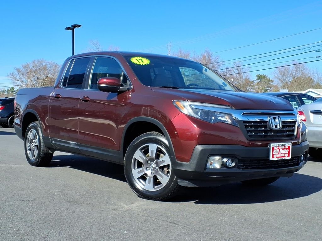 Red (Deep Scarlet Pearl) 2017 Honda Ridgeline RTL AWD Pickup Truck All-Wheel Drive 6-Speed Automatic