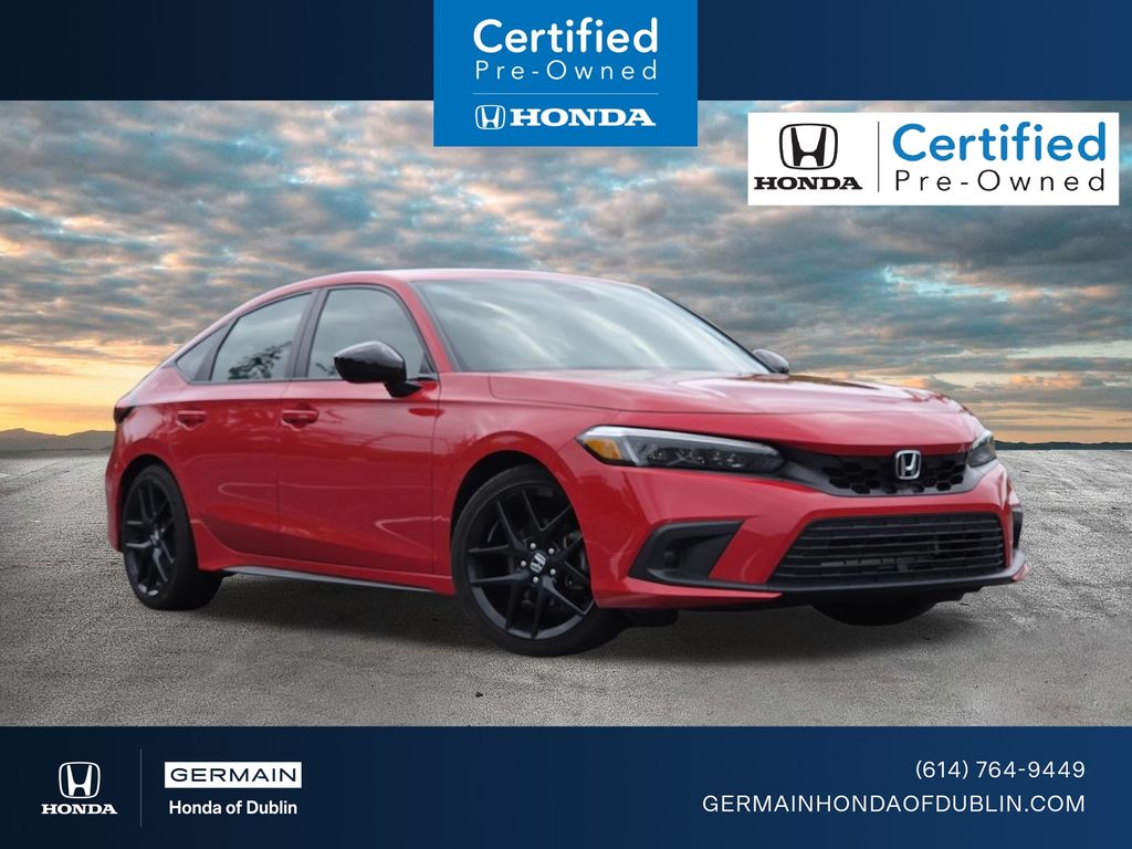 Rallye Red 2024 Honda Civic Hatchback Hatchback Front-Wheel Drive Continuously Variable Transmission