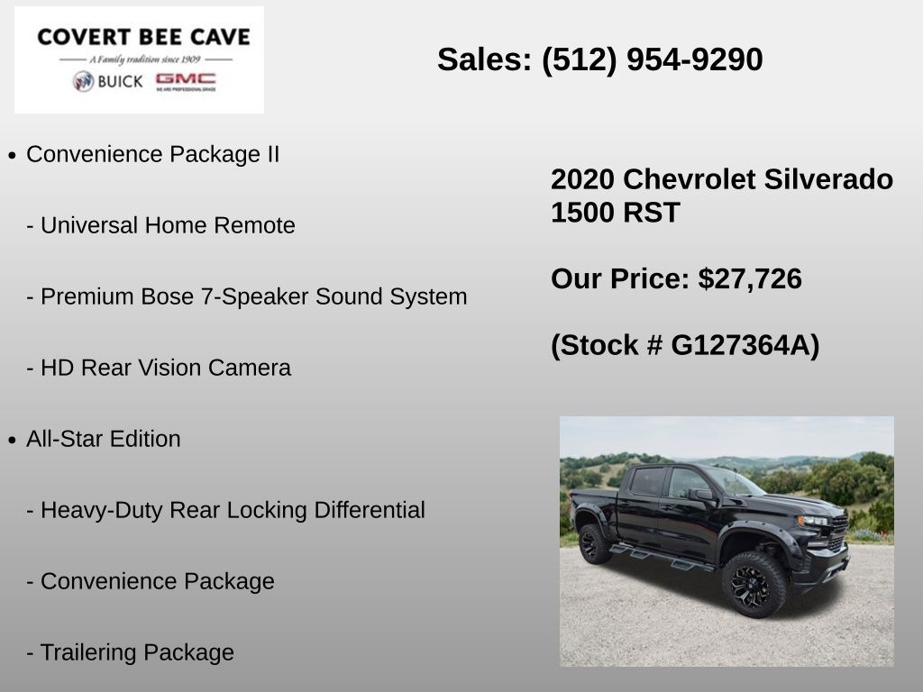 Used Car 2020 Chevrolet Silverado 1500  Rst For Sale Under $30,000 In Austin, Texas