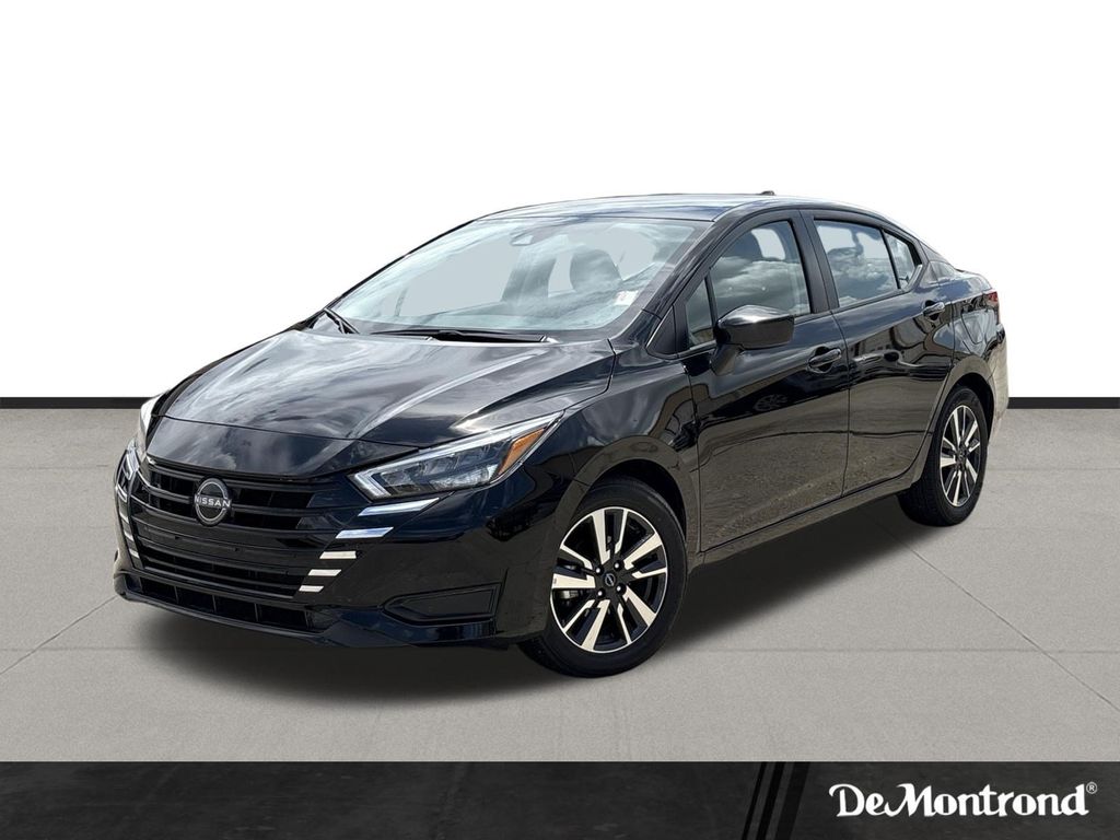 Super Black Metallic 2025 Nissan Versa Sedan Front-Wheel Drive Continuously Variable Transmission