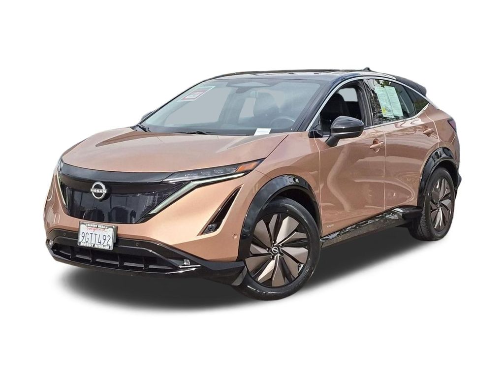 Red (Sunrise Copper Pearl/Black Diamond Pearl) 2023 Nissan Ariya SUV / Crossover Front-Wheel Drive Continuously Variable Transmission