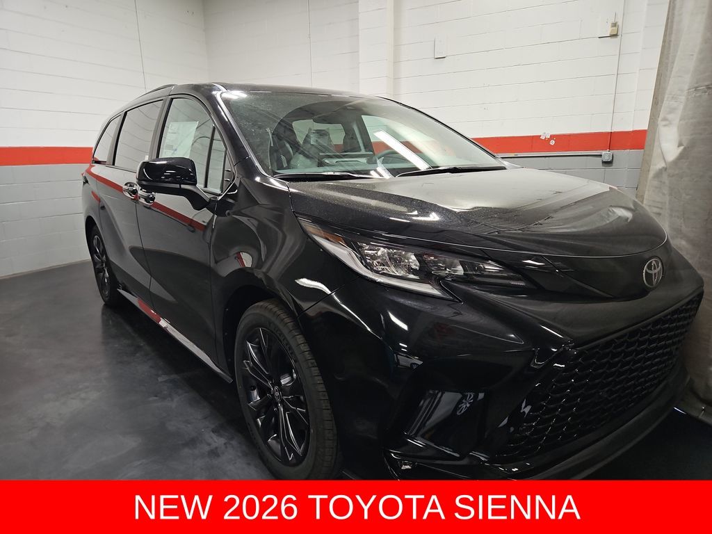 Midnight Black Metallic 2026 Toyota Sienna Minivan Front-Wheel Drive Continuously Variable Transmission
