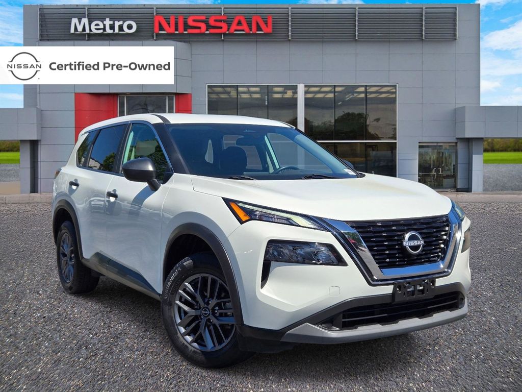 Glacier White 2023 Nissan Rogue S FWD SUV / Crossover Front-Wheel Drive Continuously Variable Transmission