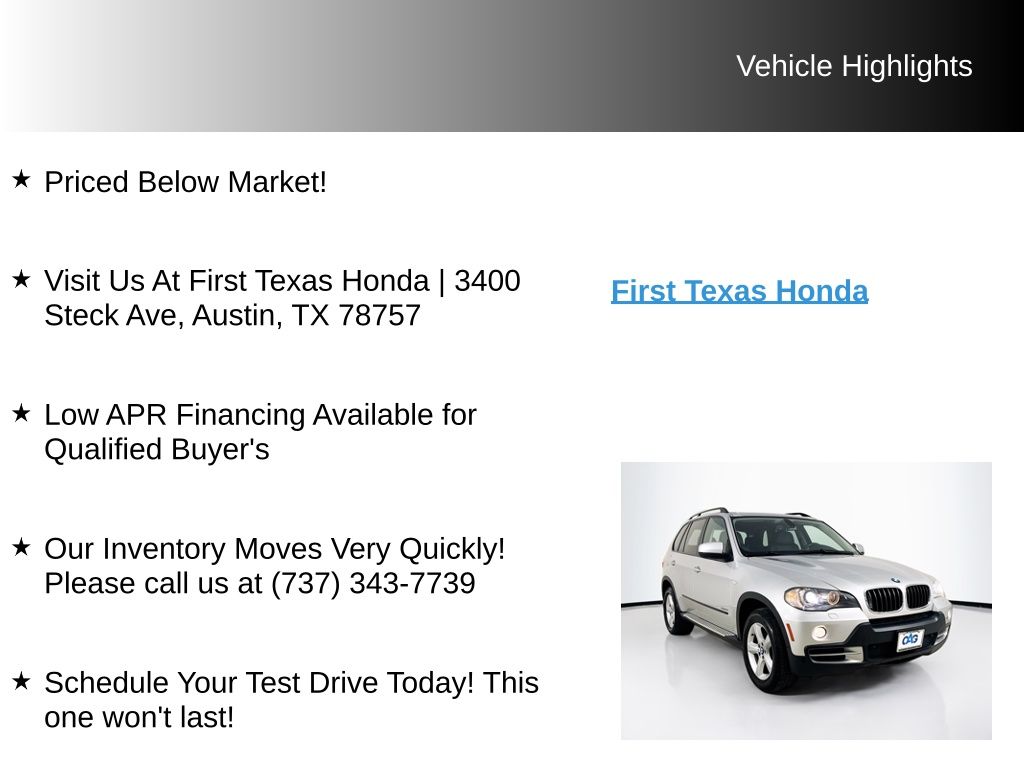 Used Car 2010 Bmw X5  Xdrive30i For Sale Under $10,000 In Austin, Texas