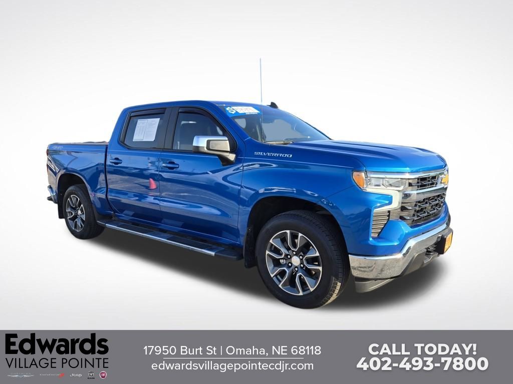 Glacier Blue Metallic 2023 Chevrolet Silverado 1500 Pickup Truck Four-Wheel Drive Automatic