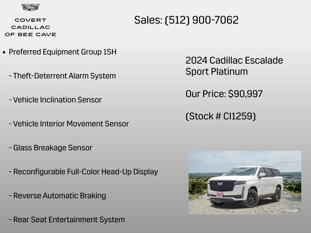 Used Car 2024 Cadillac Escalade  Sport Platinum For Sale Under $100,000 In Austin, Texas