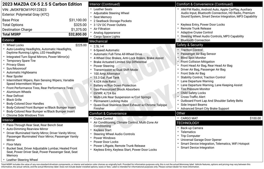 Used 2023 Gray Mazda 2.5 S Carbon Edition image 5