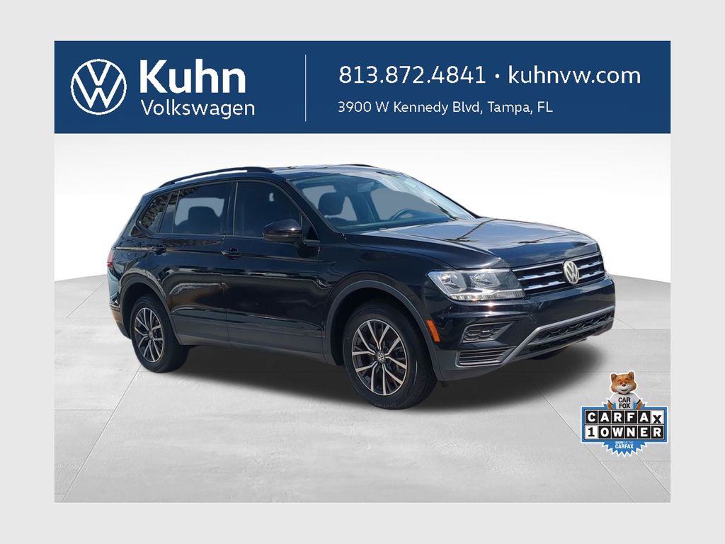 Deep Black Pearl 2021 Volkswagen Tiguan SUV / Crossover Front-Wheel Drive 8-Speed Automatic