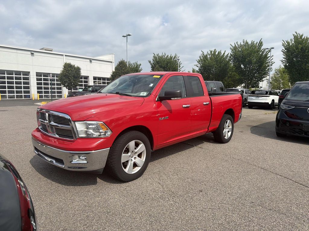 Flame Red 2010 Dodge RAM 1500 Pickup Truck Four-Wheel Drive 5-Speed Automatic