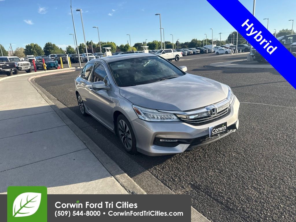 Lunar Silver Metallic 2017 Honda Accord Hybrid Sedan Front-Wheel Drive Continuously Variable Transmission