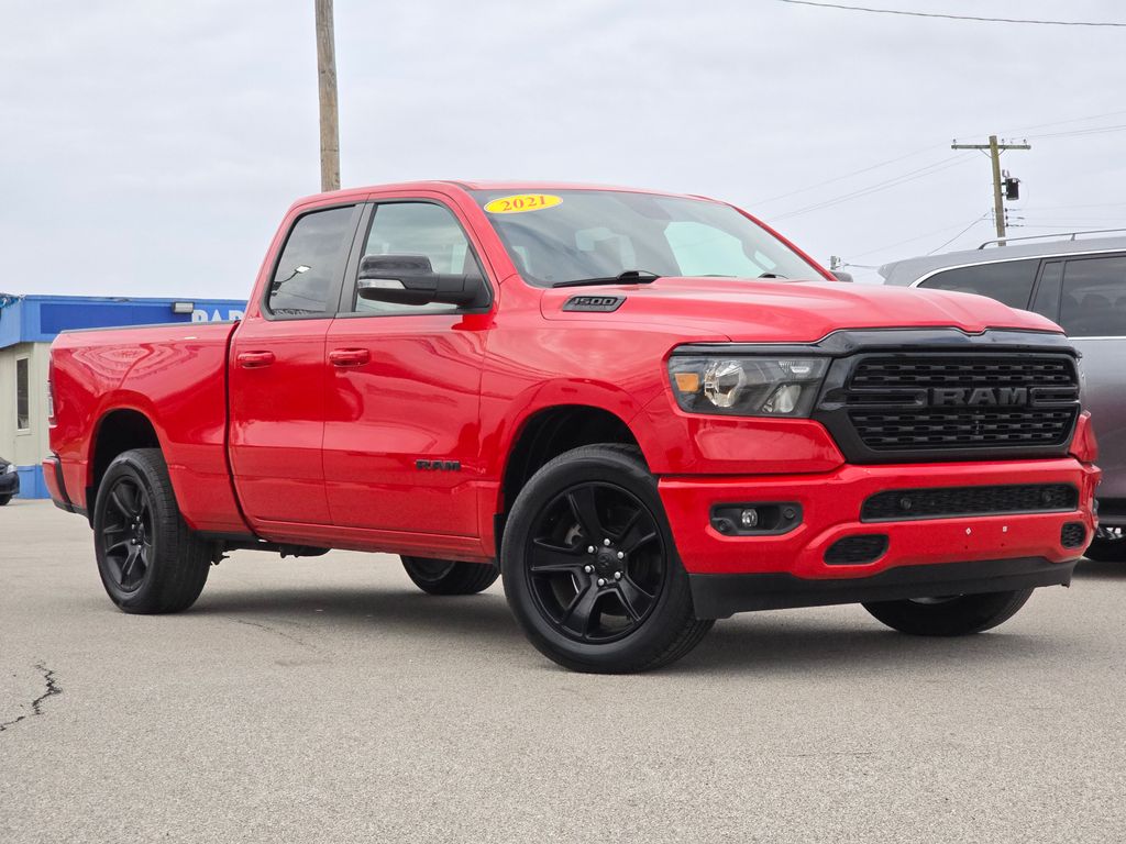 Flame Red Clearcoat 2022 RAM 1500 Big Horn Quad Cab 4WD Pickup Truck Four-Wheel Drive 8-Speed Automatic