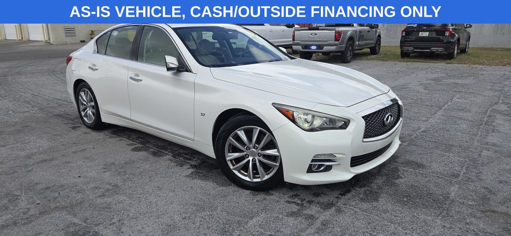 Moonlight White 2014 INFINITI Q50 3.7 Premium RWD Sedan Rear-Wheel Drive 7-Speed Automatic