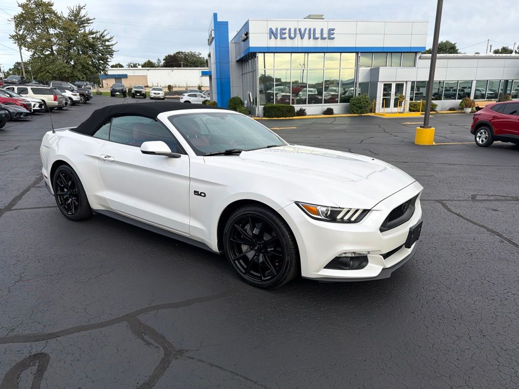 White Platinum Clearcoat Metallic 2017 Ford Mustang Convertible Rear-Wheel Drive 6-Speed Automatic