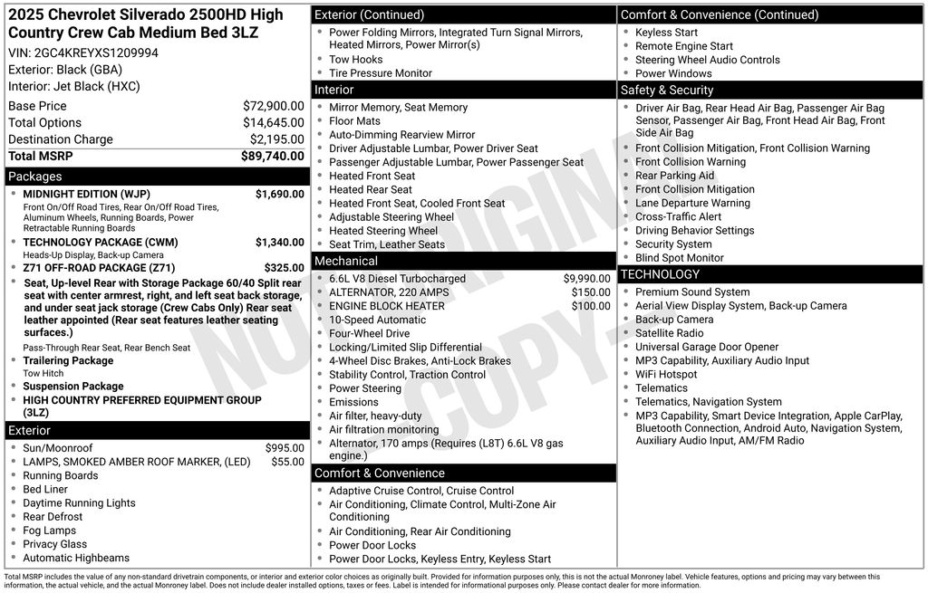 Certified Used 2025 Black Chevrolet High Country image 2