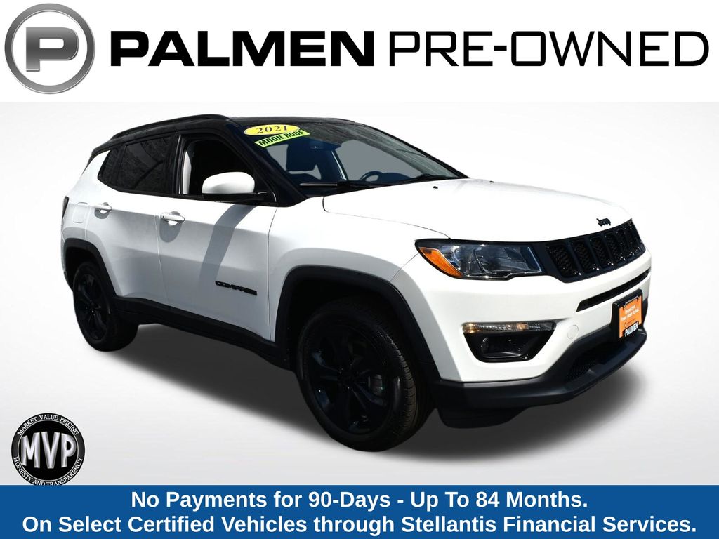 White Clearcoat 2021 Jeep Compass SUV / Crossover Four-Wheel Drive 9-Speed Automatic